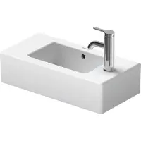 Duravit Vero fontein 50x25cm met kraangat rechts met overloop wit
