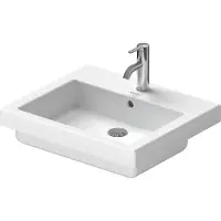 Duravit Vero inbouwwastafel 55x46.5cm met kraangat en overloop wit