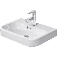 Duravit HappyD 2 meubelfontein met overloop met kraangat 50x36cm met wondergliss wit