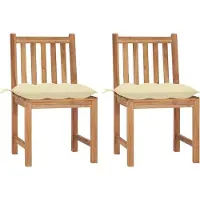 Syfax Tuinstoelen 2 st met kussens massief teakhout