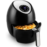 Ren Airfryer xl - Airfryer xxl - Heteluchtfriteuse - 4,5 Liter - anti-aanbakmand - Zwart - 31cm x 31cm x 36cm