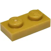 LEGO 250x 1x2 Platen 3023 - Platte platen in parelmoer goud - Parelmoer goud