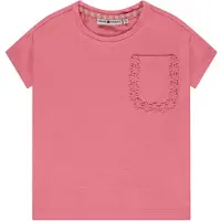 Stains & Stories T-shirt roze Meisjes Katoen Ronde hals Effen - maat 116