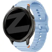 Bandz Siliconen 'Wave' bandje geschikt voor Garmin Vivoactive 4s / Vivomove 3s / Venu 4 - 41mm / Venu 3s / Venu 2s / Forerunner 265s / Forerunner 255s - Lichtblauw