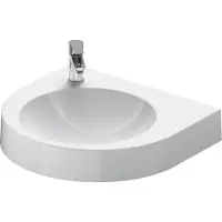 Duravit Architec wastafel zonder overloop 57.5x52cm met doortikbaar kraangat links wit