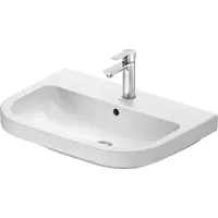 Duravit D-Code 2.0, wastafel, 650x460 mm, met overloop, wit, 1 stuk.