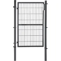 Songmics Gegalvaniseerd stalen tuinpoort met slot, Grijs