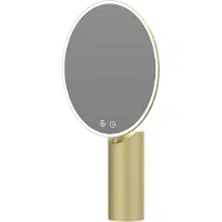 Ink Make-up Spiegel 3-standen LED - 3x Vergrotend - Geborsteld Mat Goud - Rond - Spiegels, Scheer/make-up Spiegels - 8718835405175