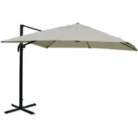 Mendler Gastronomie-scherm met pergola, model HWC-A96, zonnescherm, 3x3 meter (diameter 4,24 meter), polyester/aluminium, 23 kg, kleur: crème-grijs, zonder standaard, draaibaar