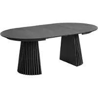 Ebuy24 Eettafel Osaka Ø120 uitschuifbaar | hout zwart 120x75x200 cm eettafels | NADUVI