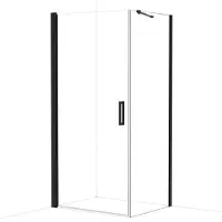 Maxaro Diamond Douchecabine | 100x80 cm Mat zwart Helder glas Draaideur Rechthoek