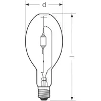 Radium Halogeen gasontladingslamp E40 1000W HRI-E NSC/C helder, Glas