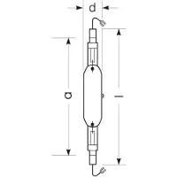 Radium Halogeen gasontladingslamp K12s 2150W HRI-TS N/L helder, Glas