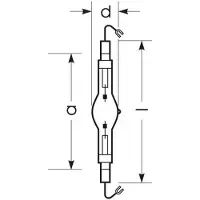 Radium Halogeen gasontladingslamp K12s 2060W HRI-TS D/S/HF, Glas