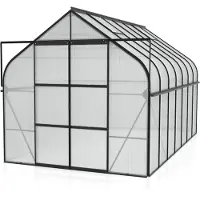 Pergart Tuinkas Diana 11500 - Polycarbonaat 4mm - Zwart - 264x445x255cm