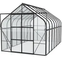 Pergart Tuinkas Diana 11500 - Veiligheidsglas 3mm - Zwart - 264x445x255cm