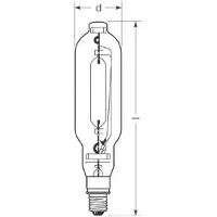 Radium Halogeen gasontladingslamp E40 2000W HRI-T NSC helder, Glas