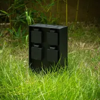 PRIOS Foranda energiezuil, 4 stuks, zwart, 23 cm, zwart, Roestvrij staal, Modern