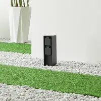 PRIOS Foranda energieprofiel, 2 stopcontacten zwart, zwart, Roestvrij staal, Modern