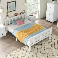 Merax Houten bed eenpersoonsbed van bedframe met lattenbodem en bedombouw, 90 x 200 cm Massief houten Kinderbed Jeugdbed houten lattenbodem grenen Wit