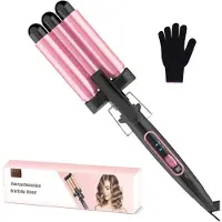 Ren RENWafeltang - Wafeltang Haar - Wafeltang Babyliss - carbonpoeder, 22 mm - met 3 vaten - Roze - 37cm x 8cm x 8cm
