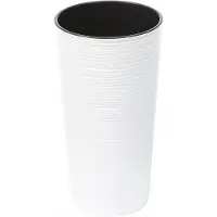 Lamela Lilia Witte Pot met Beitelstructuur, H46,5cm