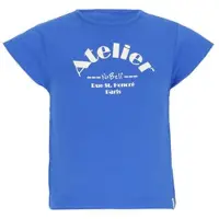 NoBell' NoBell’ T-shirt blauw Meisjes Stretchkatoen Ronde hals Tekst - maat 122-128