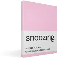 Snoozing percale katoen kussenslopen (set van 2) - Percale katoen - 40x60 cm - Roze