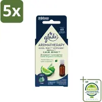 Glade 5 x – Aromatherapy Mist Diffuser Navulling – Calm Mind – 17,4 ml - Grootverpakking - Aromatherapie - Ontspanning - Stressverlichting - Bergamot - Citroengras