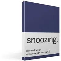 Snoozing percale katoen kussenslopen (set van 2) - Percale katoen - 40x60 cm - Navy