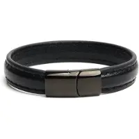 665 - Lederen Armband en Cockring - 2 in 1 - Zwarte Magnetische Sluiting