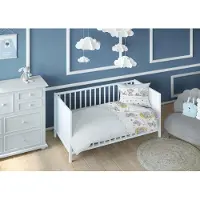 Karo Katoenen Kussensloop 70x80cm Blauw Beren Kinderen met Rits
