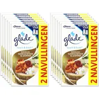 Glade 12x Luchtverfrisser Touch & Fresh Navul Duo Sandalwood & Jasmine 2x10 ml