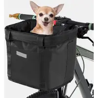 Core CoreHondenfietsmand - Fietstas Hond - Hondenfietsmand Afneembaar - tot 5Kg - Zwart - 34cm x 34cm x 24cm