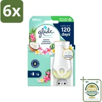 Glade - Houder Elektrische Olie - Exotic Tropical Blossoms - Zonder Navulling - Voordeelverpakking - 6 stuks - Sense & Spray - Pure Clean Linen