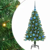 vidaXL Kunstkerstboom Groen 120 cm PVC en Staal en Kunststof