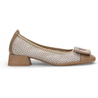 Hispanitas Dames Ballerina's Aruba bruin (39), Plat, 1 tot 3 cm, Geen, Casual HV243335