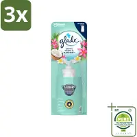 Glade 3 x – Sense & Spray Navulling – Exotic Tropical Blossoms – 18 ml - Grootverpakking - Tropische Geur - Bewegingssensor - Kokos En Bloemen - Luchtverfrisser - Exotische Geur