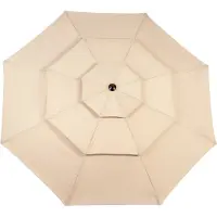 STILVORA Parasol Dubbelzijdig – 14,8 Voet – Staal – Khaki – Buiten Schaduw Voor Tuin Terras En Zwembad – Kantelbaar Met Slinger