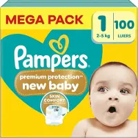 Pampers - Premium Protection - Maat 1 - Mega Pack - 100 stuks - 2/5 KG