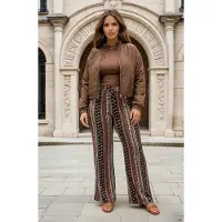 MI PIACE - Travel Jacket Woven Pattern MP2020038 Brown - Maat : XXL
