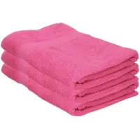 Jassz Badhanddoek - 3x - fuchsia roze - 70 x 140 cm - 420 grams - absorberend