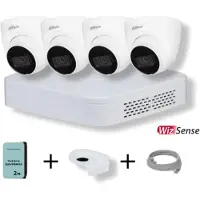 Dahua 4-kanaals NVR Set met 4x 4MP Witte WizSense Camera's en 2TB HDD
