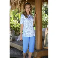 Ringella Katoenen pyjama blauw panterprint | Maat 44
