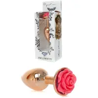 Boss Series Rosé Gouden buttplug met roos – Roze