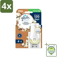 Glade - Houder Elektrische Olie - Sensual Sandelhout Jasmijn - Voordeelverpakking - 4 stuks - Geurkaars - Elektrische geurdispenser