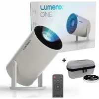 Lumenix ONE Mini Beamer - Smart TV & 4K support - Netflix - Android 14.0 - Projector - WiFi 6 & Bluetooth 5.0 - Voor iOS en Android - Home Cinema - Wit