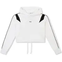 FILA Rivoli Relaxed Cropped Graphic Hoodie Bright White-black Size: XL | Hoodies Outlet | Dames | Wit