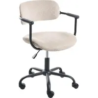 Beliani VYRA - Bureaustoel - Beige - Polyester