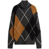 Tommy Hilfiger Trui 'Argyle' sepia / donkergrijs / zwart / wit